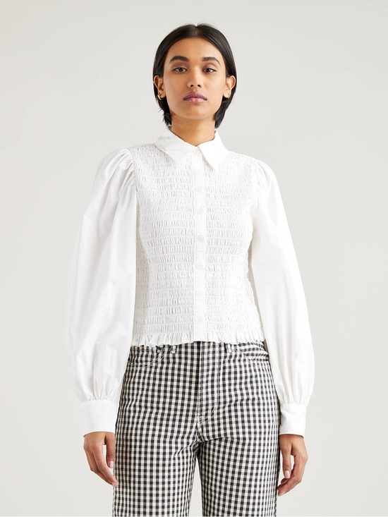 Levi's Tops - Levi's White Smocked Button-Front Blouse